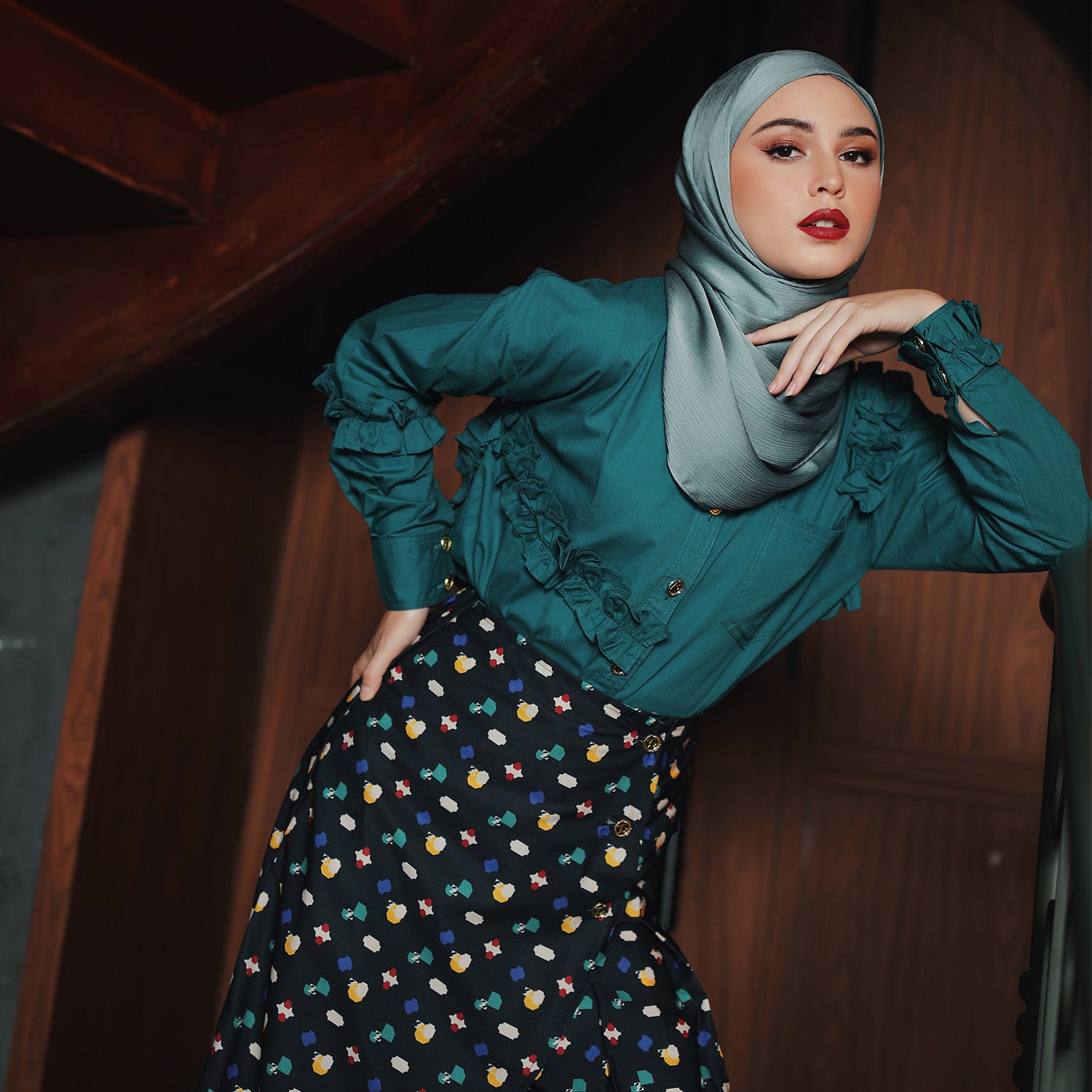 Gyura Blouse Turquoise