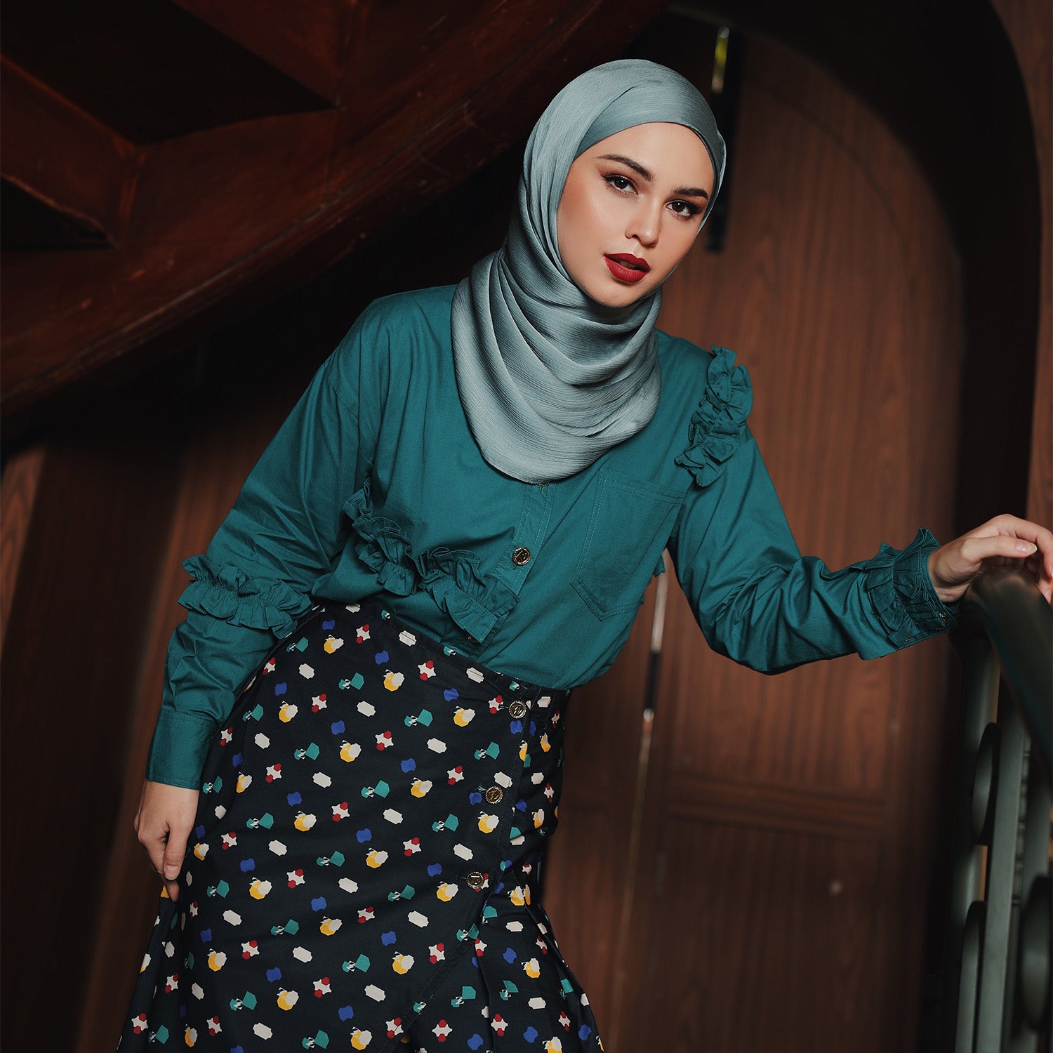 Gyura Blouse Turquoise