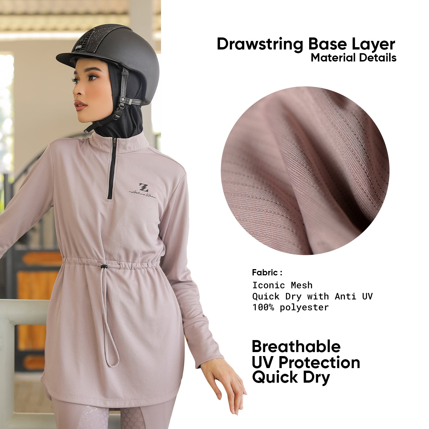 Drawstring Base Layer Dusty Pink