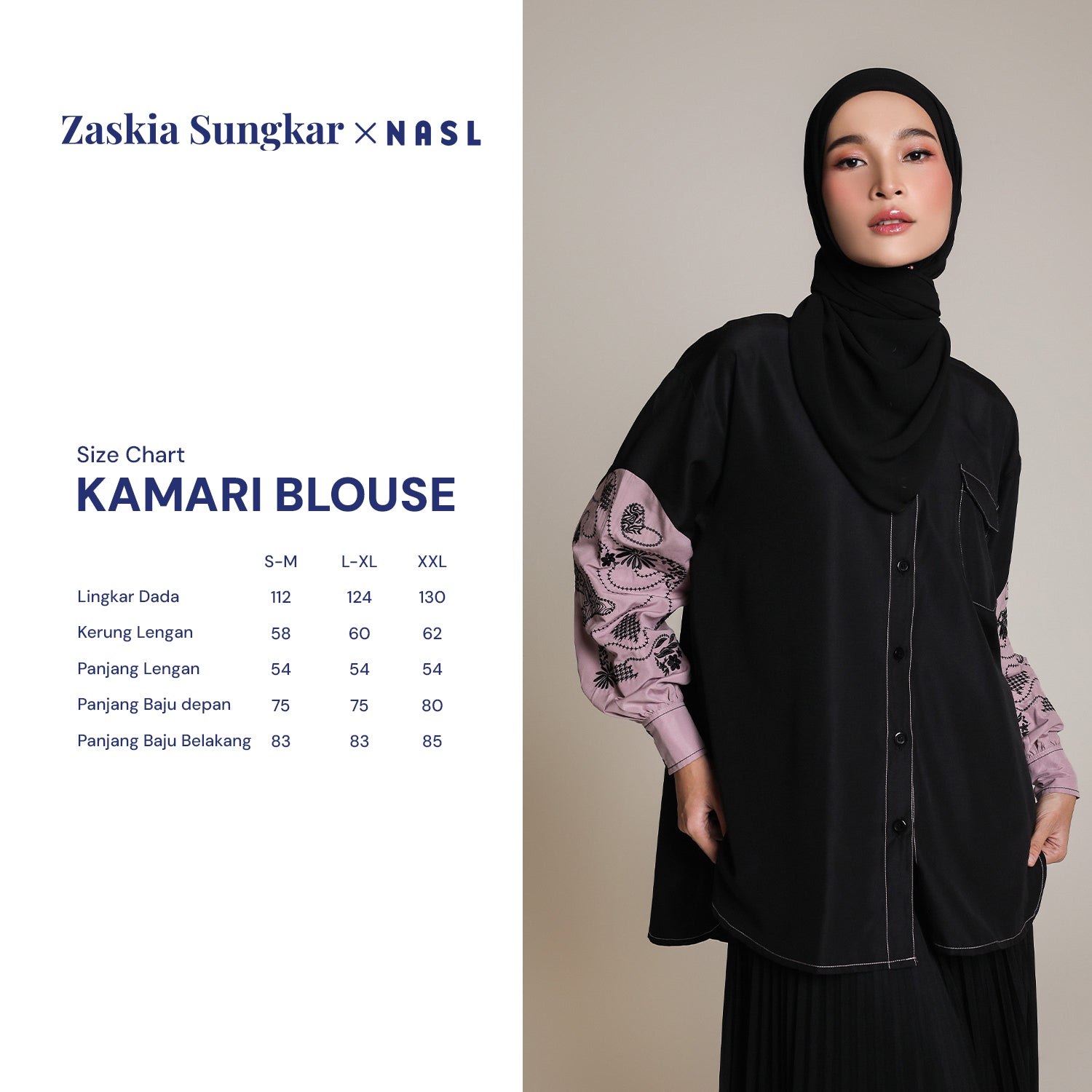 Kamari Blouse Black Pink