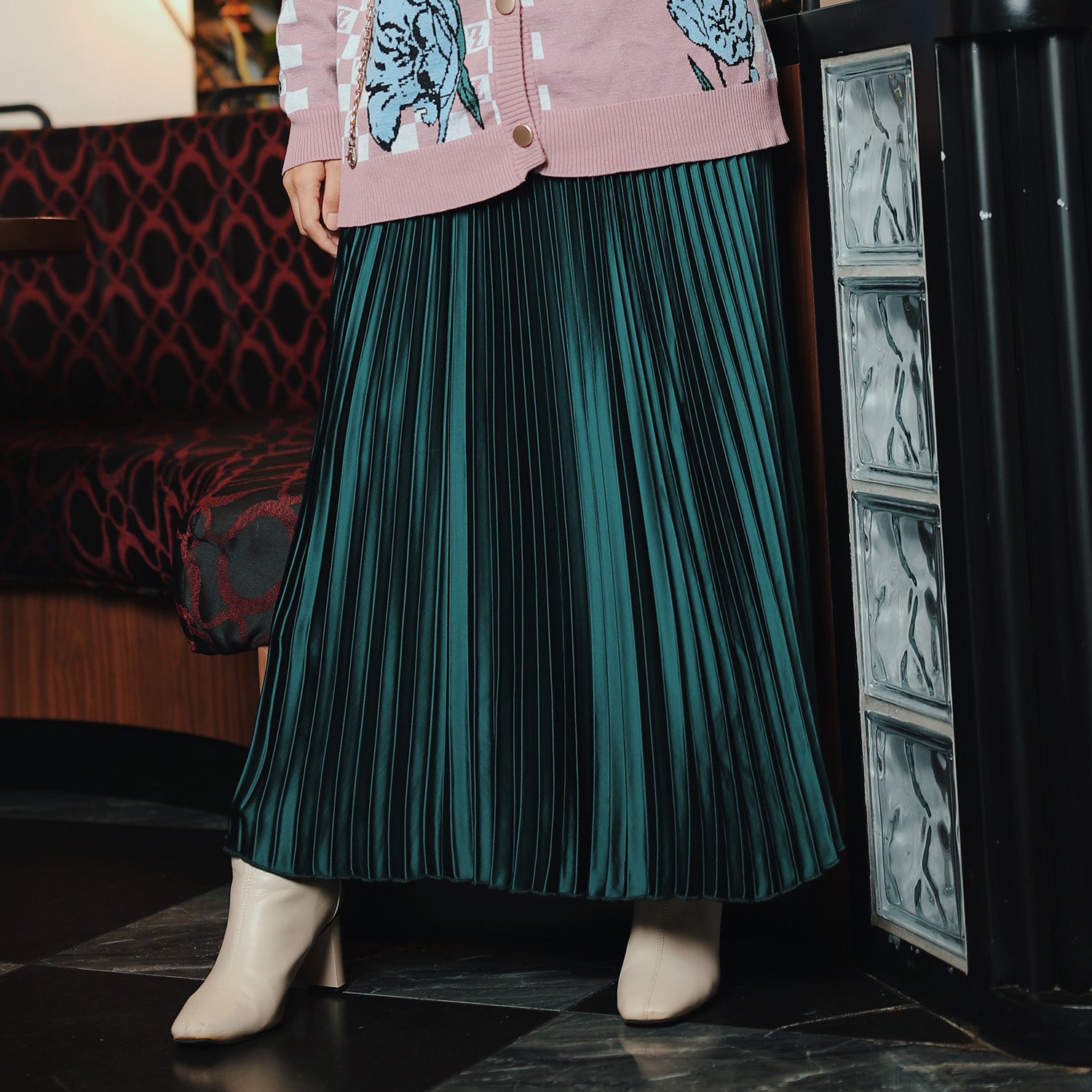 Onyx Empire Gold Button Skirt