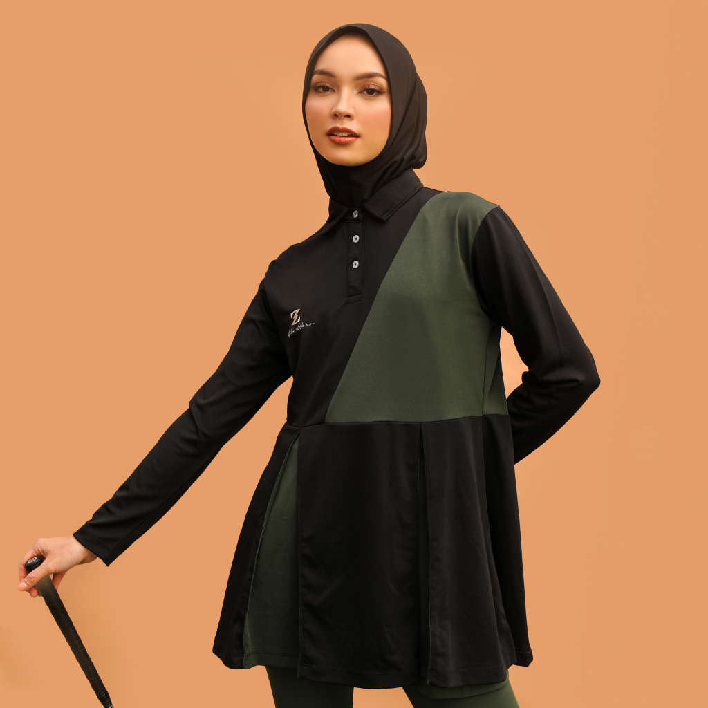 Polo Pleated Dress Black