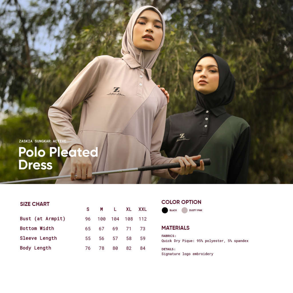 Polo Pleated Dress Black