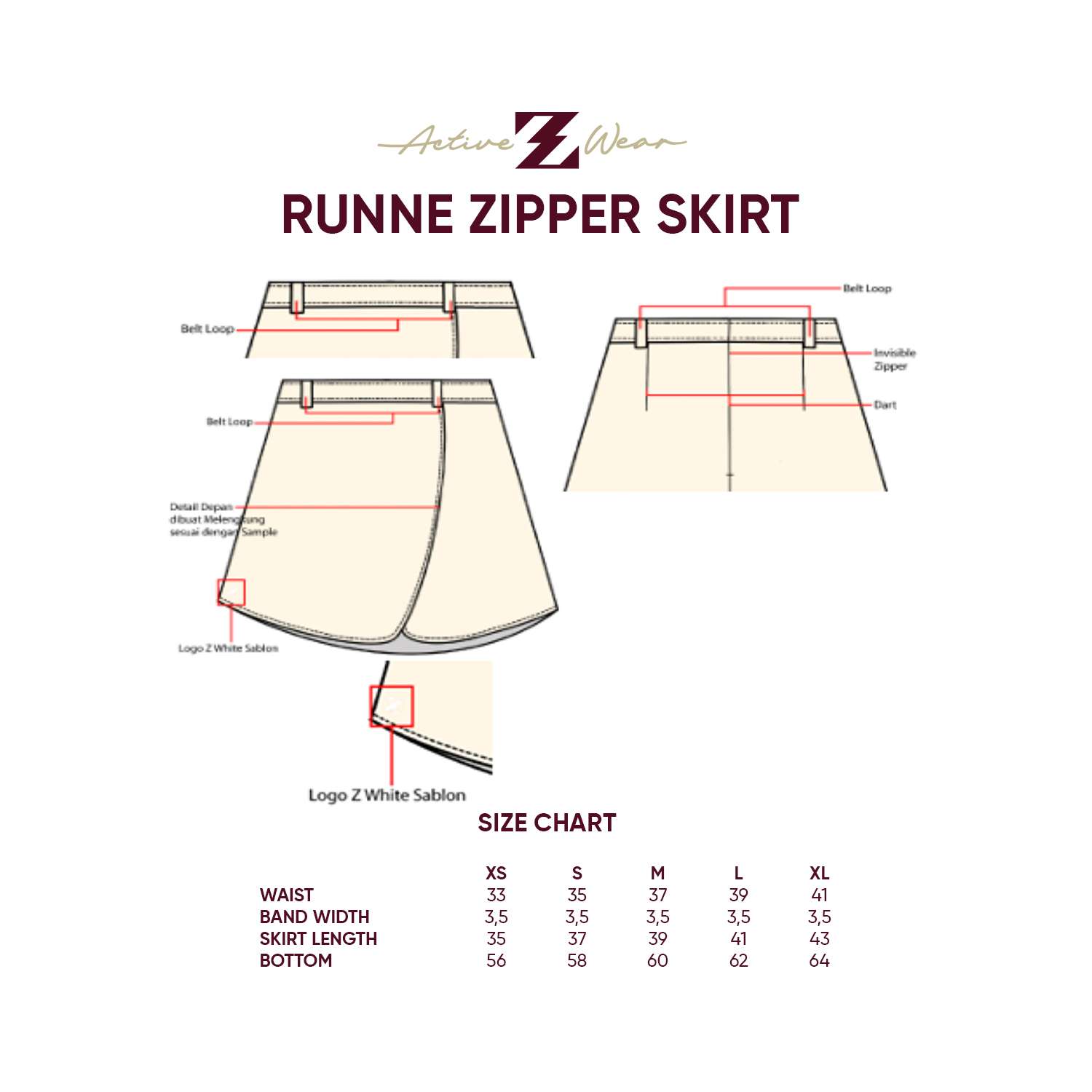 Rune Zipper Skirt